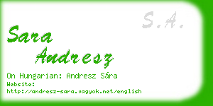 sara andresz business card
