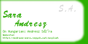 sara andresz business card